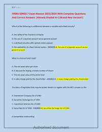 FINRA SERIES 7 Exam Newest 20252026 With Complete Questions And Correct Answers
