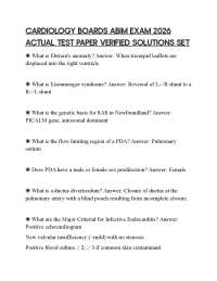 CARDIOLOGY BOARDS ABIM EXAM 2026 ACTUAL TEST PAPER VERIFIED SOLUTIONS SET