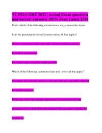 TCPS2:CORE 2022 | Actual Exam questions and correct answers| 100% Pass| Latest 2026
