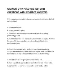 CANNON CTFA PRACTICE TEST 2026 QUESTIONS WITH CORRECT ANSWERS