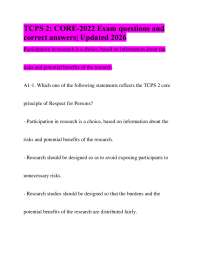 TCPS 2: CORE-2022 Exam questions and correct answers| Updated 2026