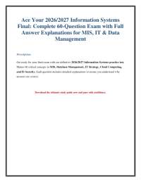 2026/2027 IS Final Exam Prep: IT & MIS Practice Test & Answers
