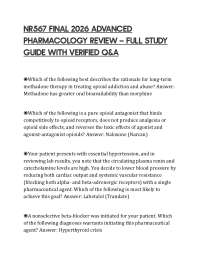NR567 FINAL 2026 ADVANCED PHARMACOLOGY REVIEW — FULL STUDY GUIDE WITH VERIFIED Q&A