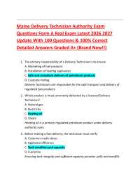Maine Delivery Technician Authority Exam Questions Form A Real Exam Latest 2026 2027 Upd