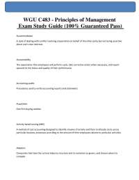 WGU C483 - Principles of Management Exam Study Guide (100% Guaranteed Pass) Updated