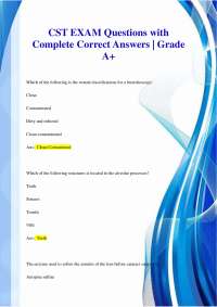 CST EXAM Questions with Complete Correct Answers | Grade A+