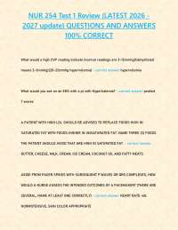 NUR 254 Test 1 Review {LATEST 2026 -2027 update} QUESTIONS AND ANSWERS 100% CORRECT