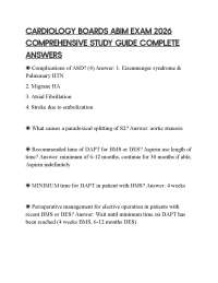 CARDIOLOGY BOARDS ABIM EXAM 2026 COMPREHENSIVE STUDY GUIDE COMPLETE ANSWERS