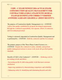 CQM – C EXAM NEWEST 2026 ACTUAL EXAM| CONSTRUCTION QUALITY MANAGEMENT FOR CONTRACTORS EXAM