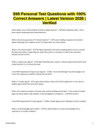 S95 Personal Test Questions 2026/2027 Latest Version Verified 100% Correct Answers