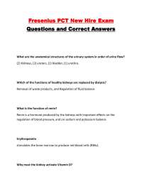 Fresenius PCT New Hire Exam Questions and Correct Answers