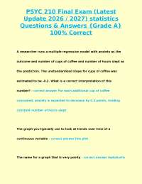 PSYC 210 Final Exam (Latest Update 2026 / 2027) statistics Questions & Answers {Grade A} 1