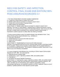 NSG 3100 SAFETY AND INFECTION CONTROL FINAL EXAM 2026 EDITION|100% PASS ASSURANCE|GRADED