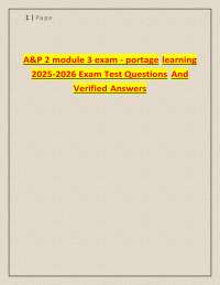 A&P 2 Module 3 Exam – Portage Learning Practice Questions With Answers (2025–2026)