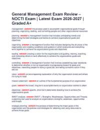 General Management Exam Review – NOCTI Exam | Latest Exam 2026-2027 | Graded A+