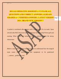RELIAS OPERATING ROOM RN A V2 EXAM| ALL QUESTIONS AND CORRECT ANSWERS |ALREADY GRADED A+
