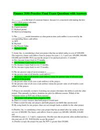 Finance 3101-Practice Final Exam Questions with Answers