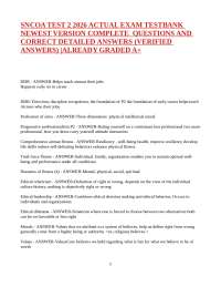SNCOA TEST 2 2026 ACTUAL EXAM TESTBANK NEWEST VERSION COMPLETE QUESTIONS AND CORRECT DETA
