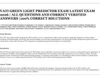 VATI GREEN LIGHT PREDICTOR EXAM LATEST EXAM 2026 | ALL QUESTIONS AND CORRECT VERIFIED ANS