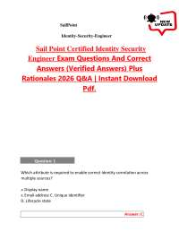Sail Point Certified Identity Security Engineer Exam Questions And Correct Answers