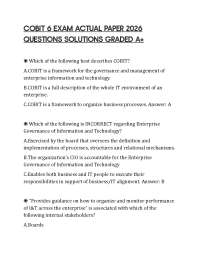 COBIT 6 EXAM ACTUAL PAPER 2026 QUESTIONS SOLUTIONS GRADED A+