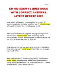 CD 480 EXAM #3 QUESTIONS WITH CORRECT ANSWERS LATEST UPDATE 2026