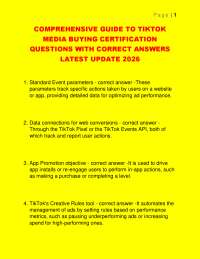 COMPREHENSIVE GUIDE TO TIKTOK MEDIA BUYING CERTIFICATION QUESTIONS WITH CORRECT ANSWERS