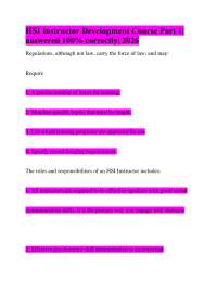 HSI Instructor Development Course Part 1| answered 100% correctly| 2026