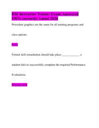 HSI Instructor Trainer Exam| Answered 100% correctly| Latest 2026