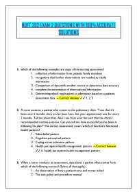 NUFT 202 EXAM 2 QUESTIONS WITH 100% ACCURATE SOLUTIONS