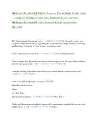 Michigan Residential Builder License Exam Study Guide 2026 – Complete Practice Questions,