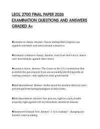 LEGL 2700 FINAL PAPER 2026 EXAMINATION QUESTIONS AND ANSWERS GRADED A+