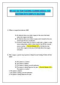 NRS 532 SSI TEAM TEACHING/LEARNING MODULE: TEST QUESTIONS WITH COMPLETE SOLUTIONS