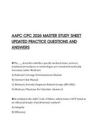 AAPC CPC 2026 MASTER STUDY SHEET UPDATED PRACTICE QUESTIONS AND ANSWERS