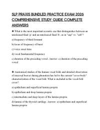 SLP PRAXIS BUNDLED PRACTICE EXAM 2026 COMPREHENSIVE STUDY GUIDE COMPLETE ANSWERS