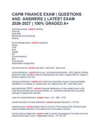 CAPM FINANCE EXAM | QUESTIONS AND ANSWERS || LATEST EXAM 2026-2027 | 100% GRADED A+