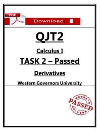 QJT2 Calculus I Task 2 (2026/2027) | Derivatives | WGU (PDF)