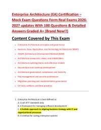 Enterprise Architecture (EA) Certification – Mock Exam Questions Form Real Exams 2026- 202