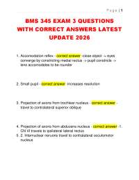 BMS 345 EXAM 3 QUESTIONS WITH CORRECT ANSWERS LATEST UPDATE 2026