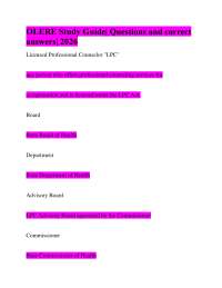 OLERE Study Guide| Questions and correct answers| 2026