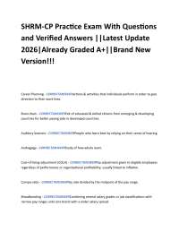 SHRM-CP Practice Exam With Questions and Verified Answers ||Latest Update 2026|Already G