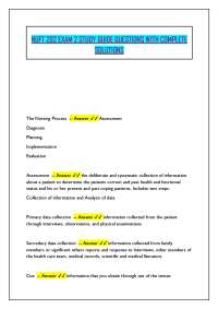 NUFT 202 EXAM 2 STUDY GUIDE QUESTIONS WITH COMPLETE SOLUTIONS