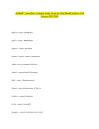 Medical Terminology: Complete Study Guide for Final Exam Questions And Answers 2025/2026