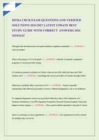 HFMA CRCR Exam Study Guide 2026/2027 Updated | Practice Questions with Detailed Rationales