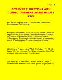 CITP EXAM 2 QUESTIONS WITH CORRECT ANSWERS LATEST UPDATE 2026