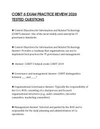 COBIT 6 EXAM PRACTICE REVIEW 2026 TESTED QUESTIONS