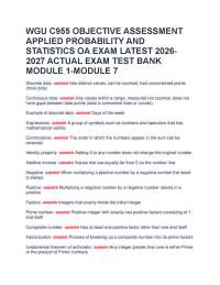 WGU C955 OBJECTIVE ASSESSMENT APPLIED PROBABILITY AND STATISTICS OA EXAM LATEST 2026 202