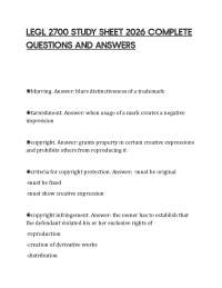 LEGL 2700 STUDY SHEET 2026 COMPLETE QUESTIONS AND ANSWERS