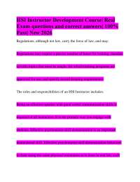HSI Instructor Development Course| Real Exam questions and correct answers| 100% Pass| New