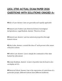 LEGL 2700 ACTUAL EXAM PAPER 2026 QUESTIONS WITH SOLUTIONS GRADED A+